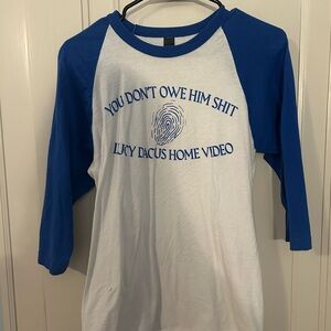Blue and White Lucy Dacus baseball tee